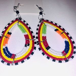 African style colorful beaded earrings